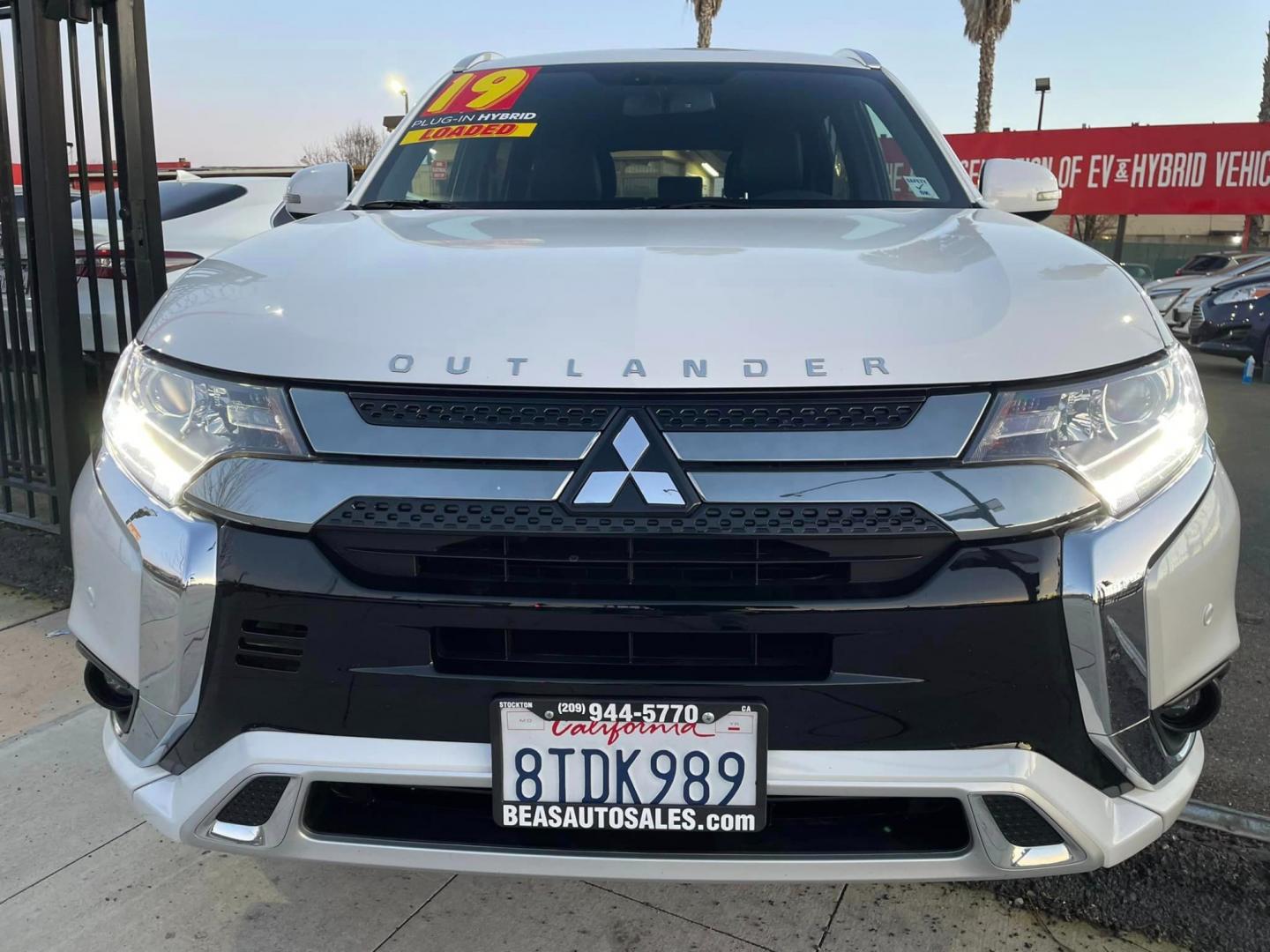 2019 WHITE /BLACK Mitsubishi Outlander PHEV (JA4J24A59KZ) , located at 744 E Miner Ave, Stockton, CA, 95202, (209) 944-5770, 37.956863, -121.282082 - PLUS TAXES AND FEES - Photo#2